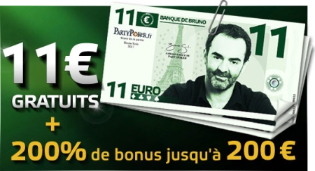 bonus 11 euros party poker